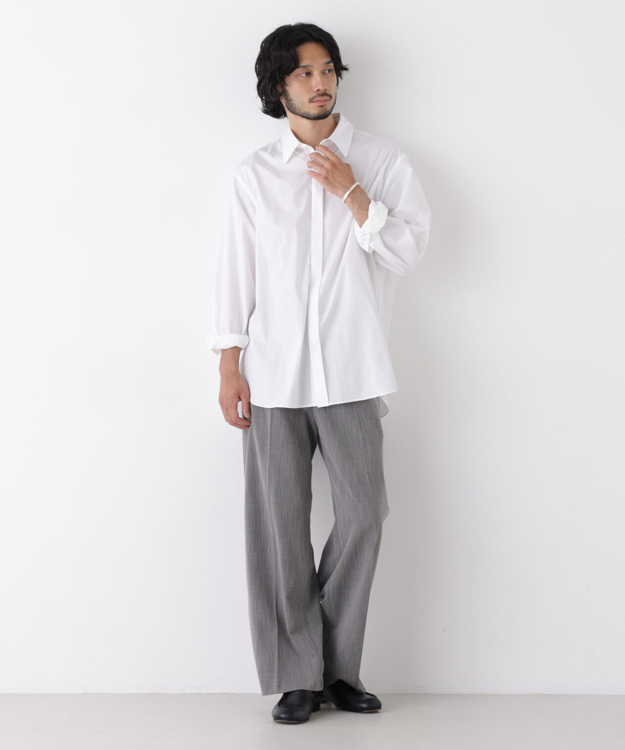 「ASSEMBLANC」Wrinkleワイヤーワッシャーシャツ