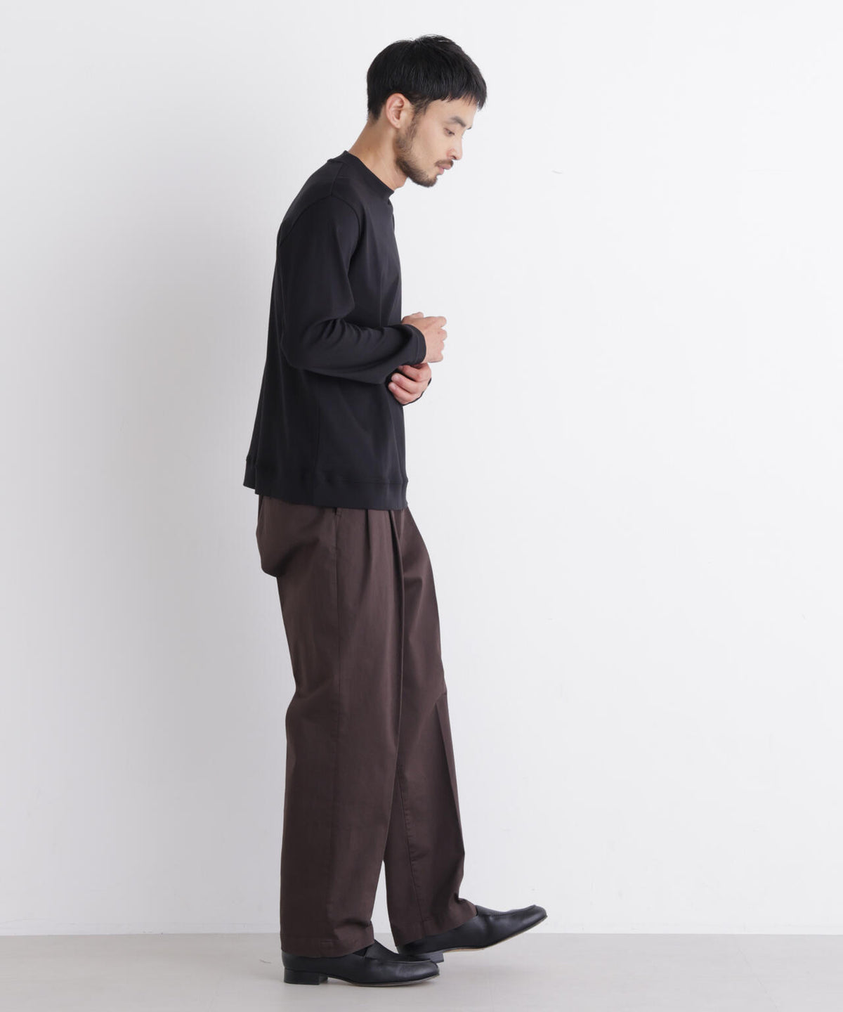 「FORMAL JERSEY」モックネックカットソー長袖