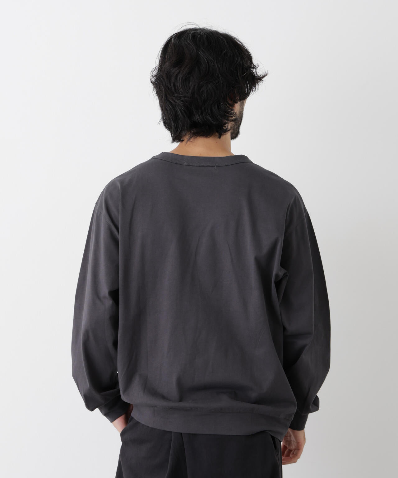 ソフトメランジクルーネックTシャツ 長袖