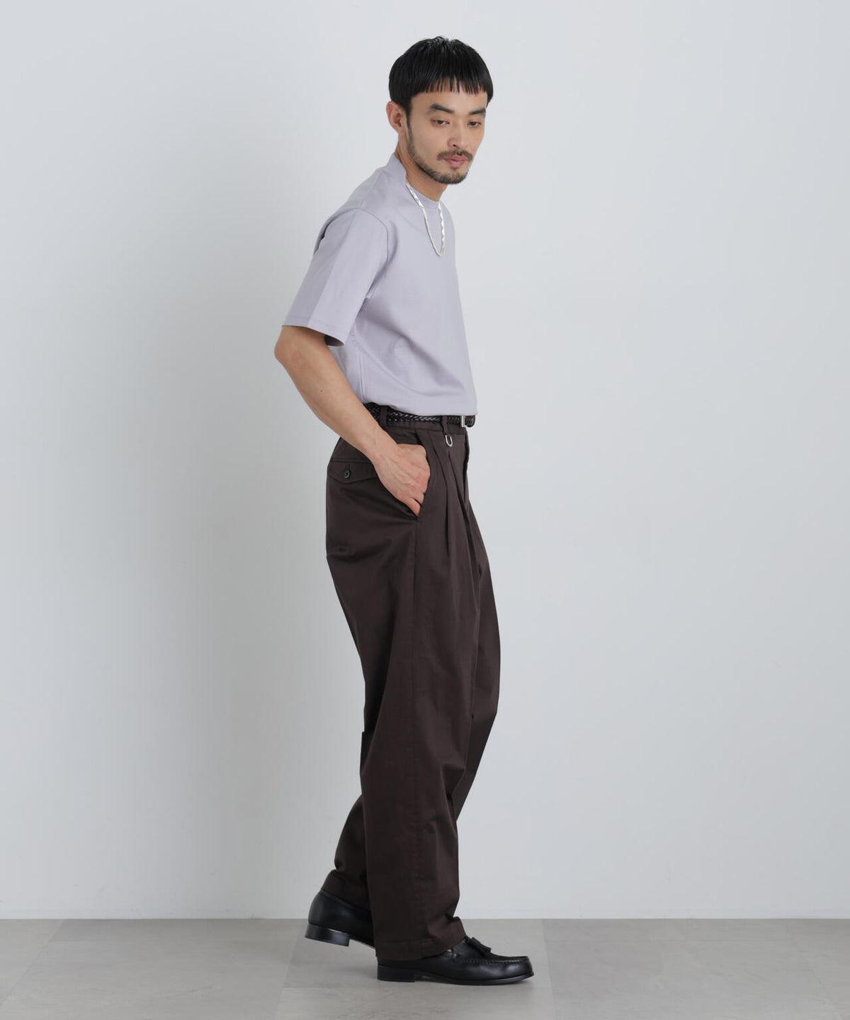 NewOnTrousers ウォッシュサテンWide テーパー
