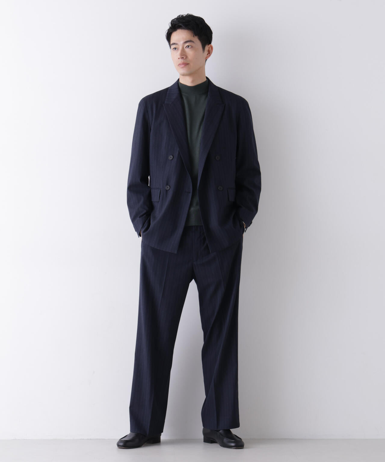 ｢DELEGANT｣ ワンタックストレートトラウザーズ（セットアップ可）