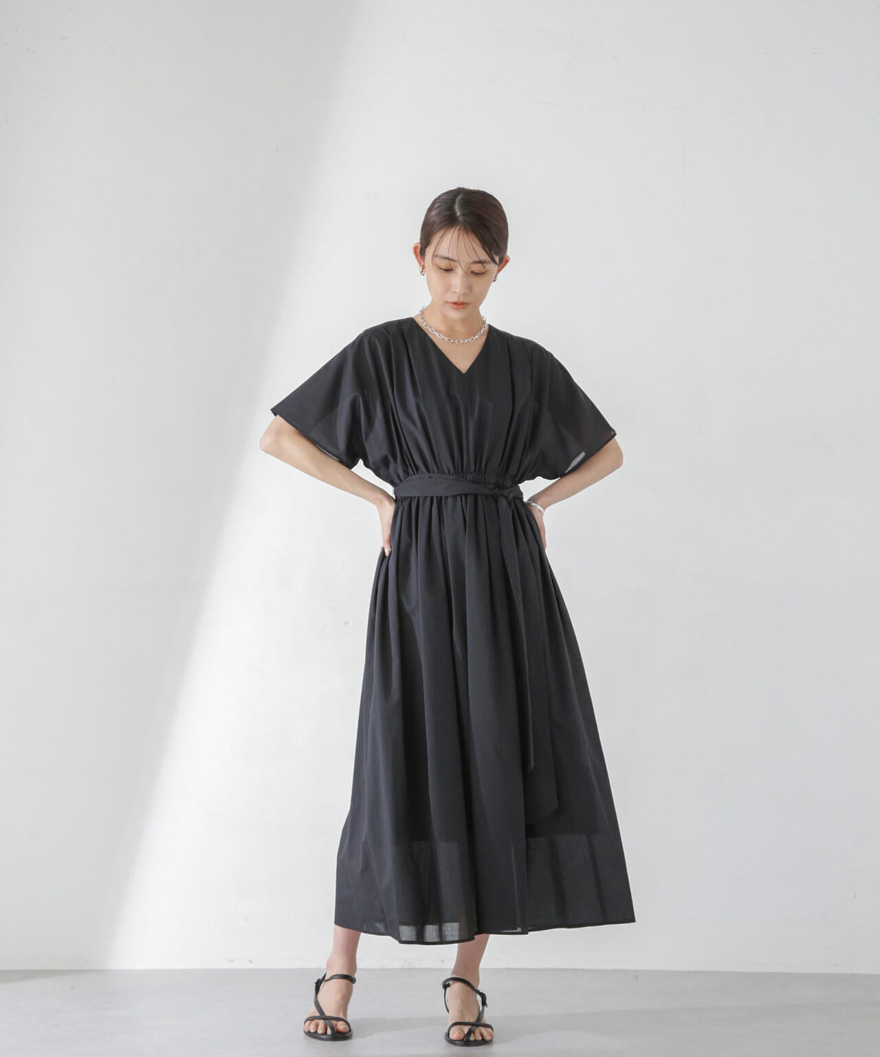 レオファインフレアスリーブワンピース