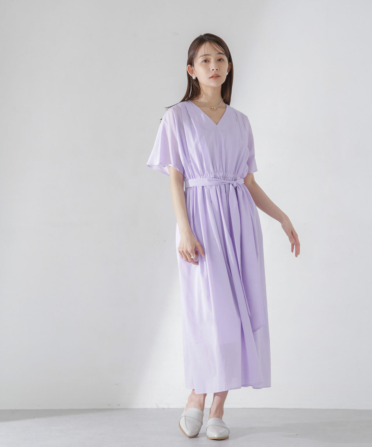 レオファインフレアスリーブワンピース