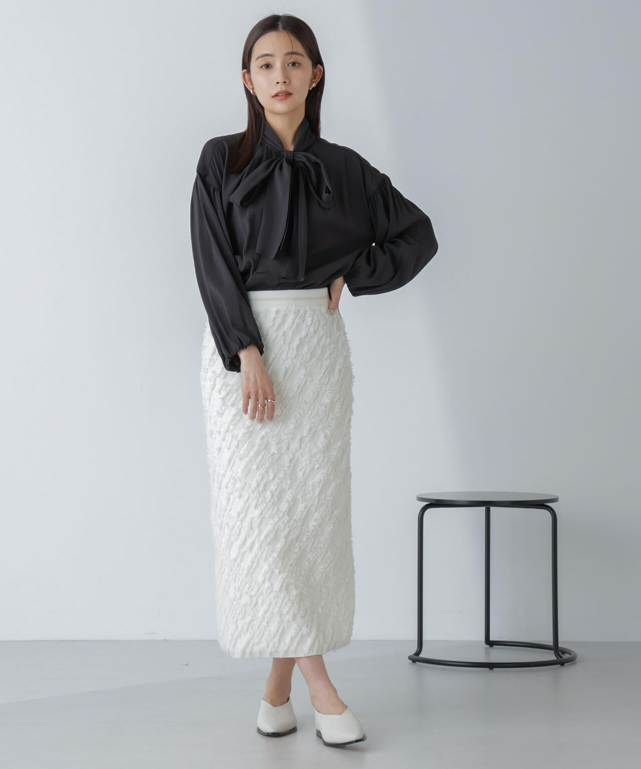「星玲奈×NANO universe」ジョーゼットボータイブラウス