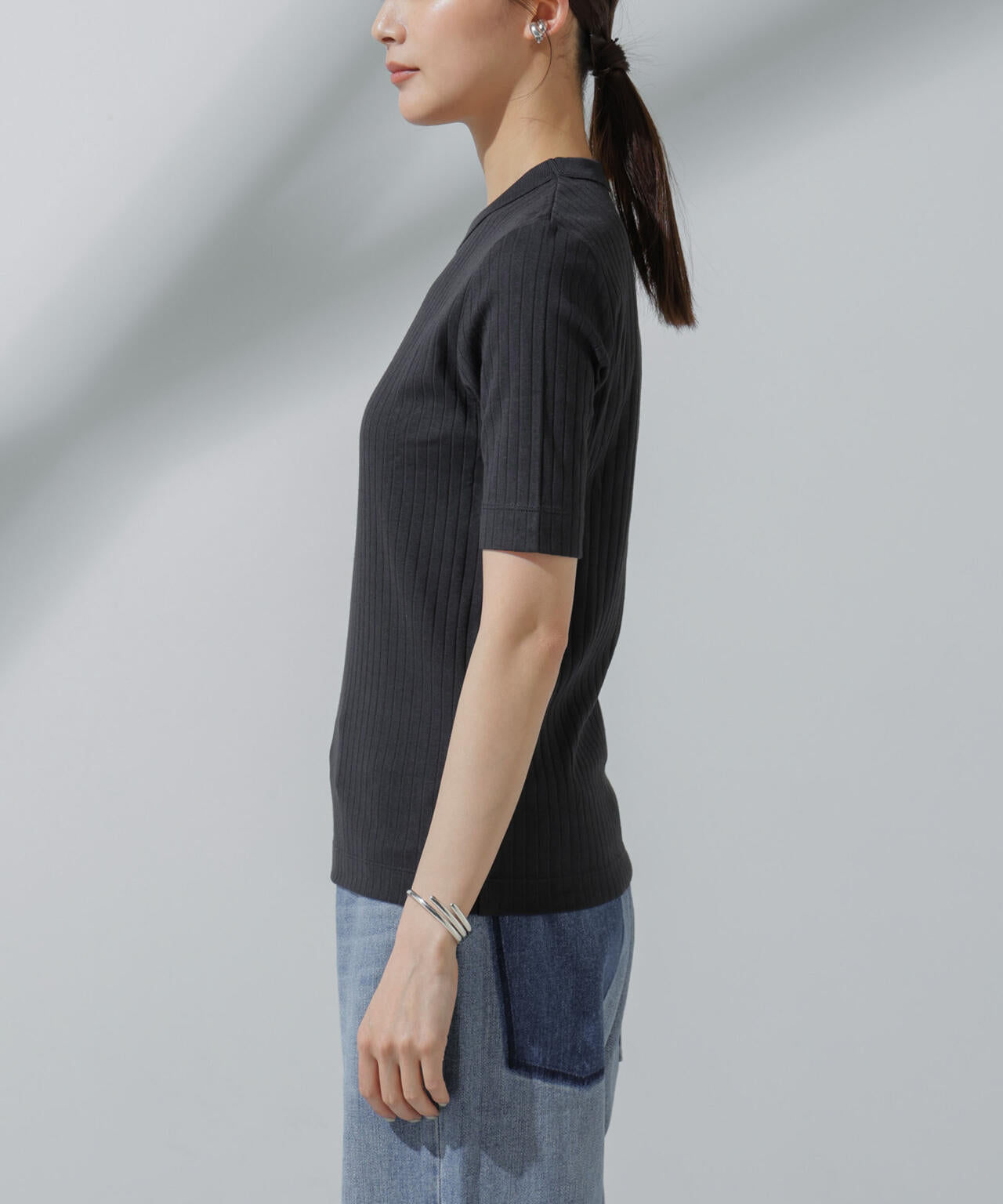 Anti Soaked(R) 汗染み防止 クルーネックリブTシャツ