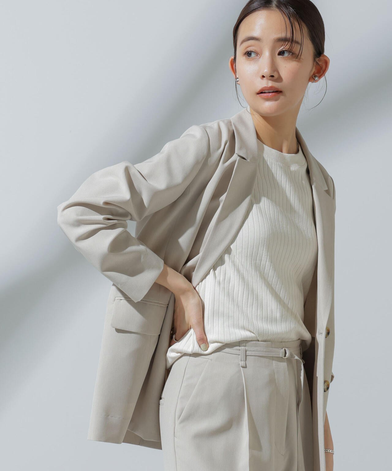 Anti Soaked(R) 汗染み防止 リブノースリーブTシャツ