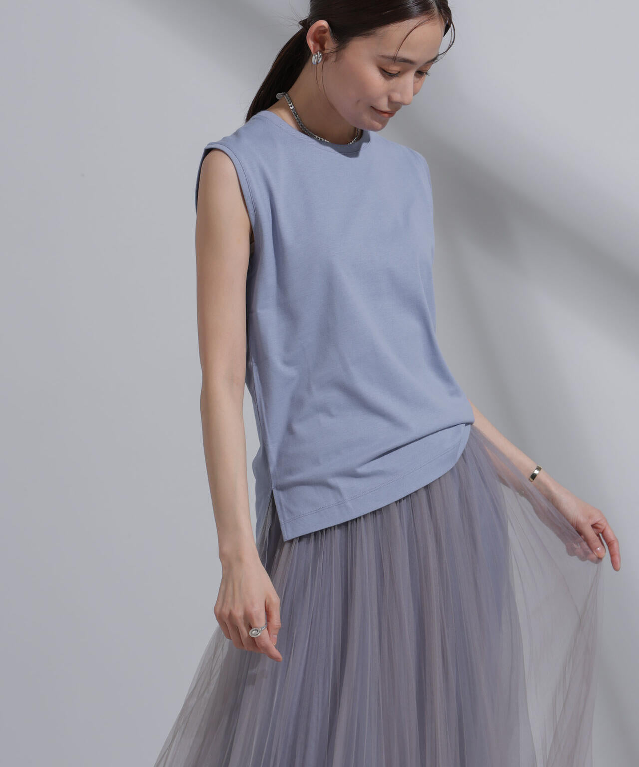 Anti Soaked(R)  汗染み防止 カラフルノースリTシャツ