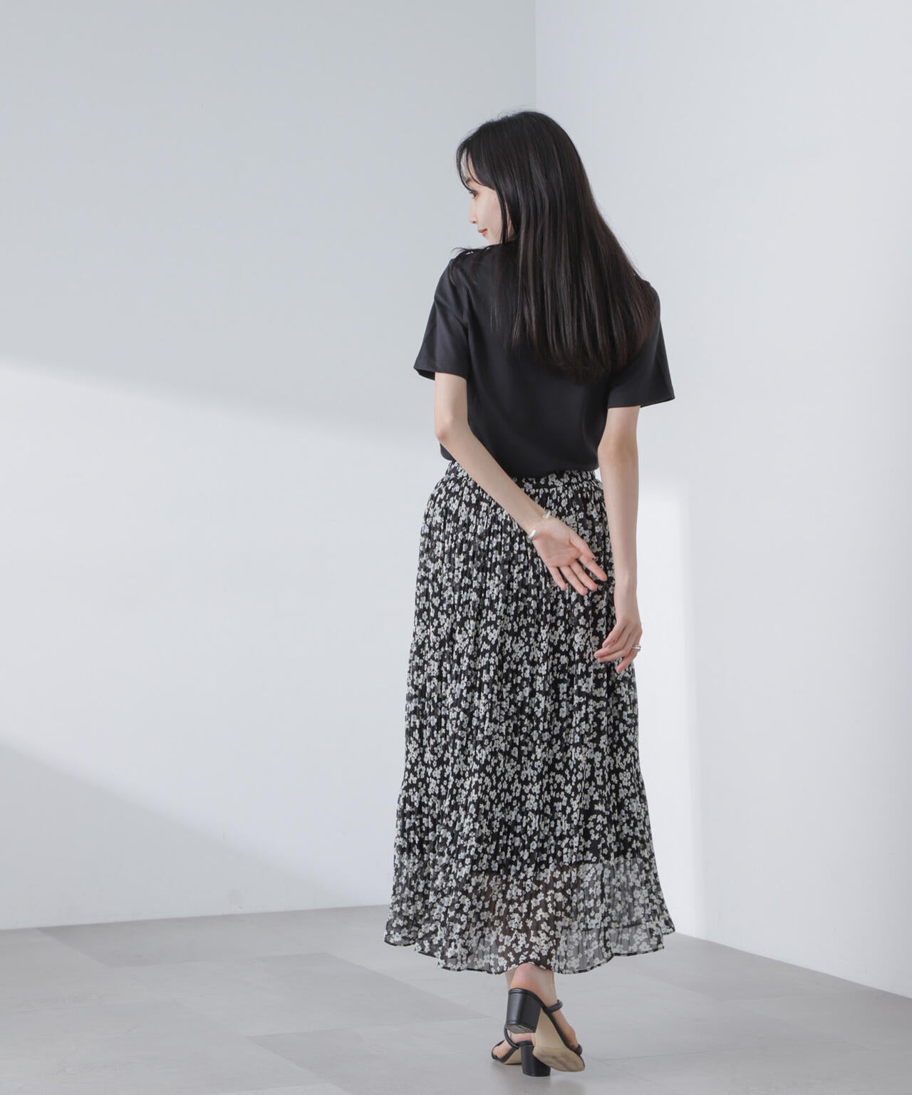 小花柄マジョリカプリーツスカート