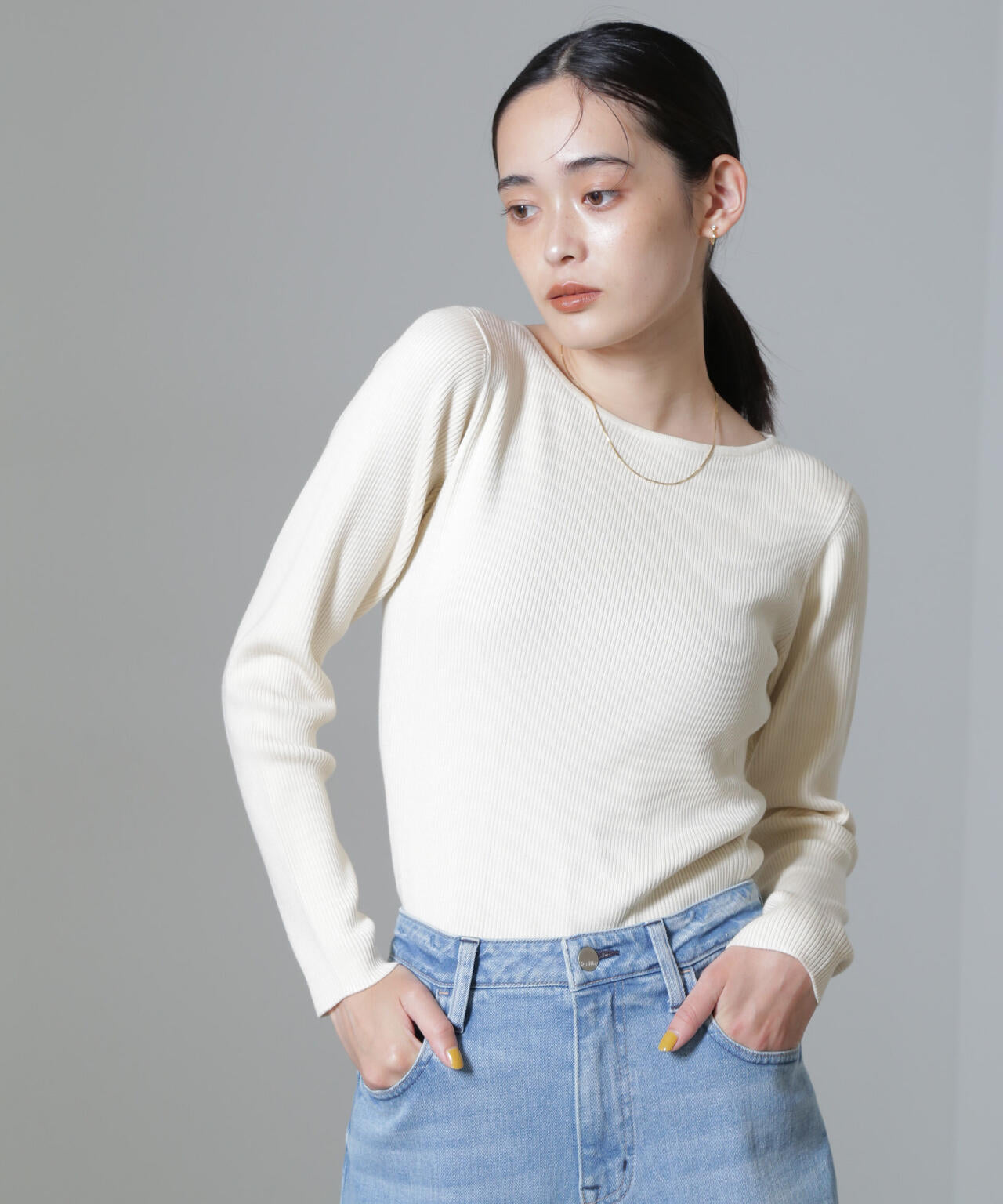 CICA＆UVカット加工リブニット
