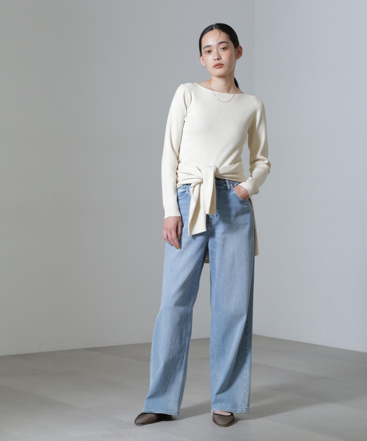 CICA＆UVカット加工リブニット