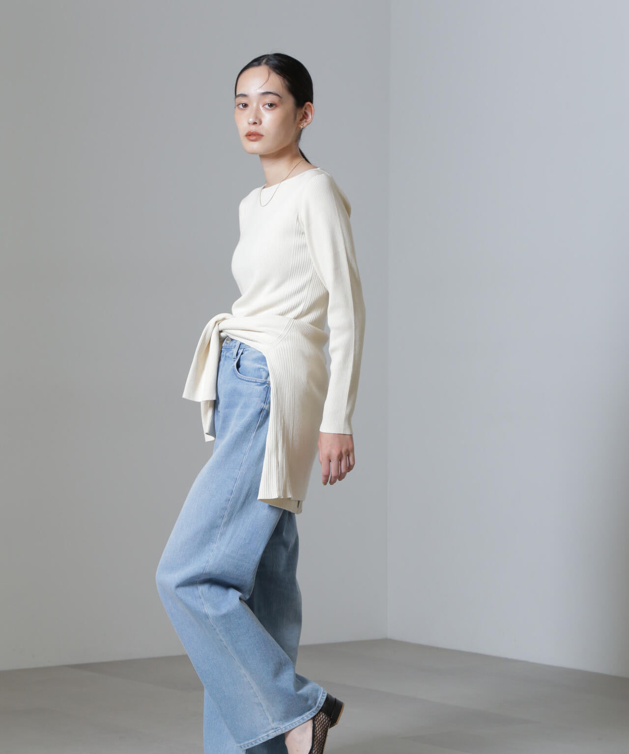 CICA＆UVカット加工リブニット