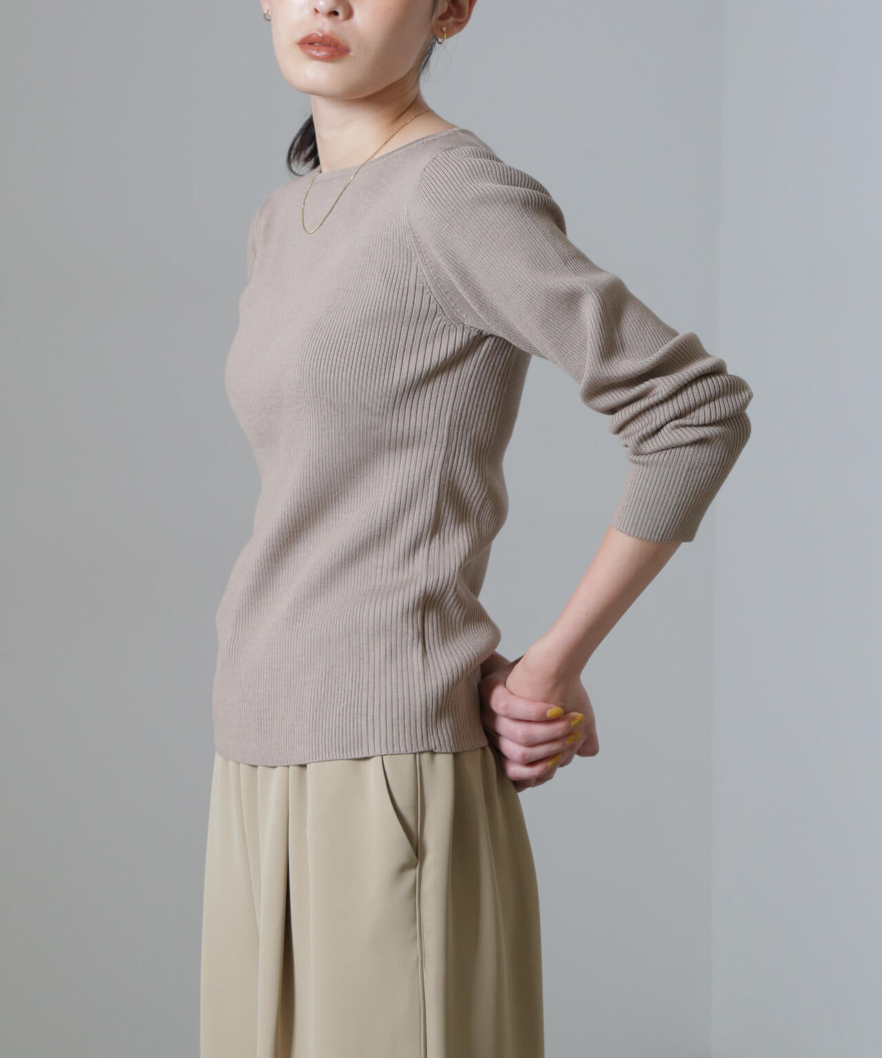 CICA＆UVカット加工リブニット