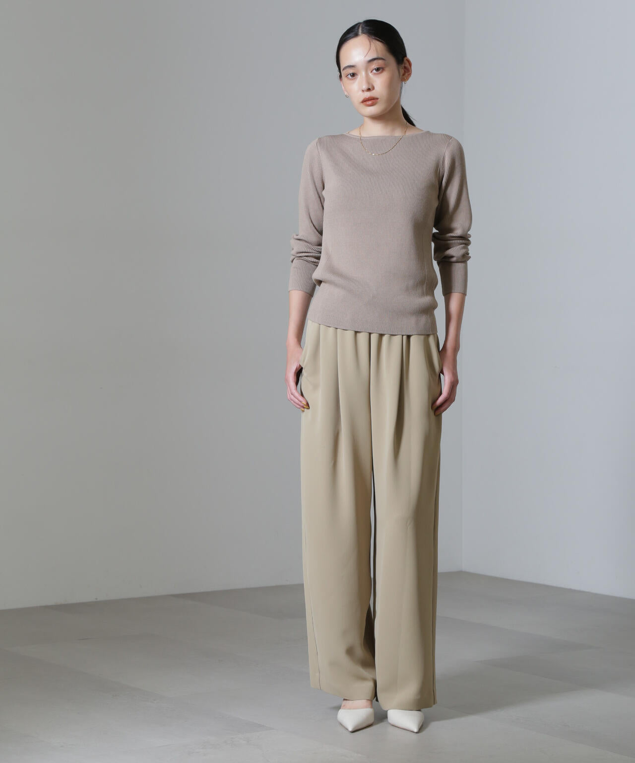 CICA＆UVカット加工リブニット
