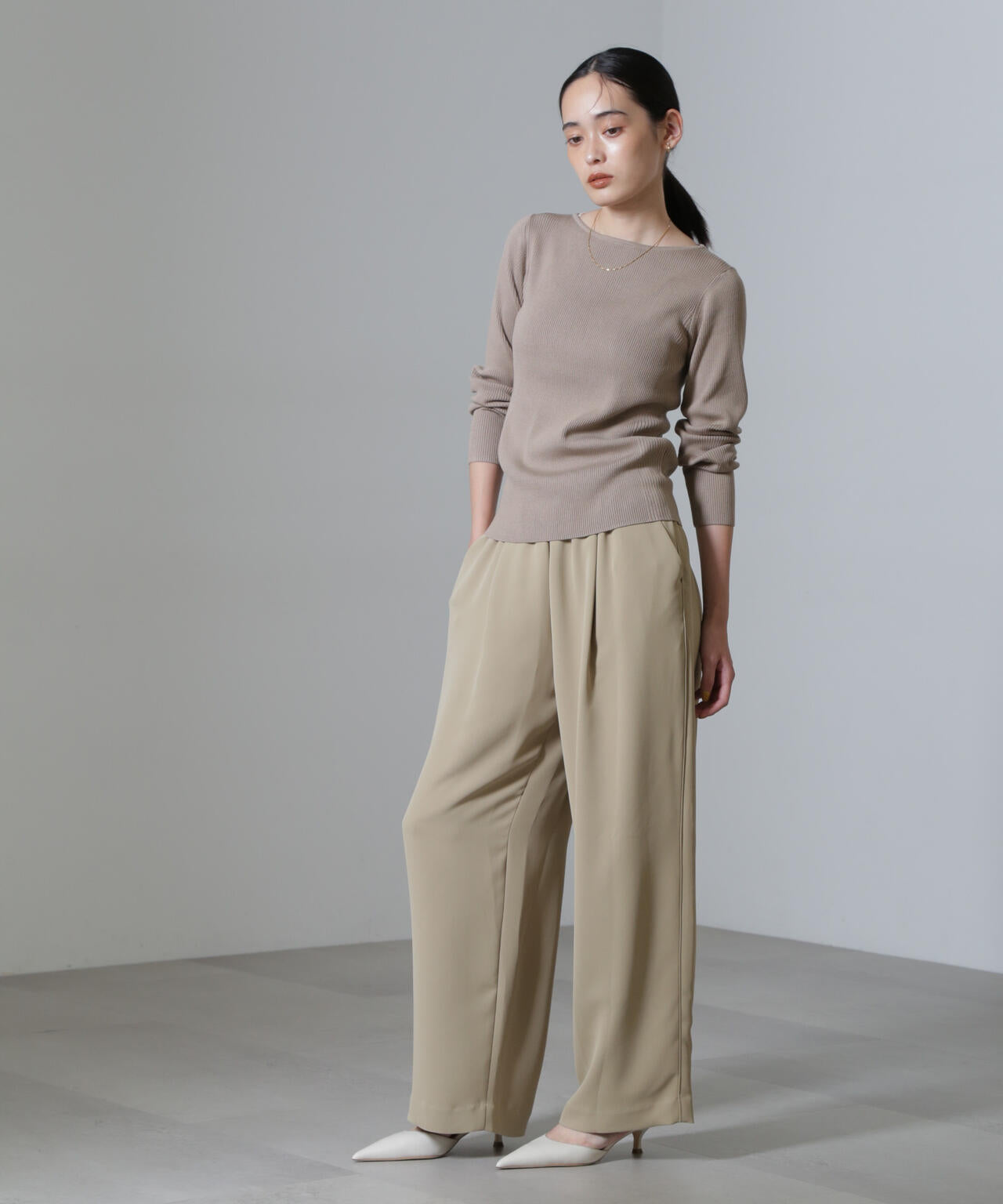 CICA＆UVカット加工リブニット