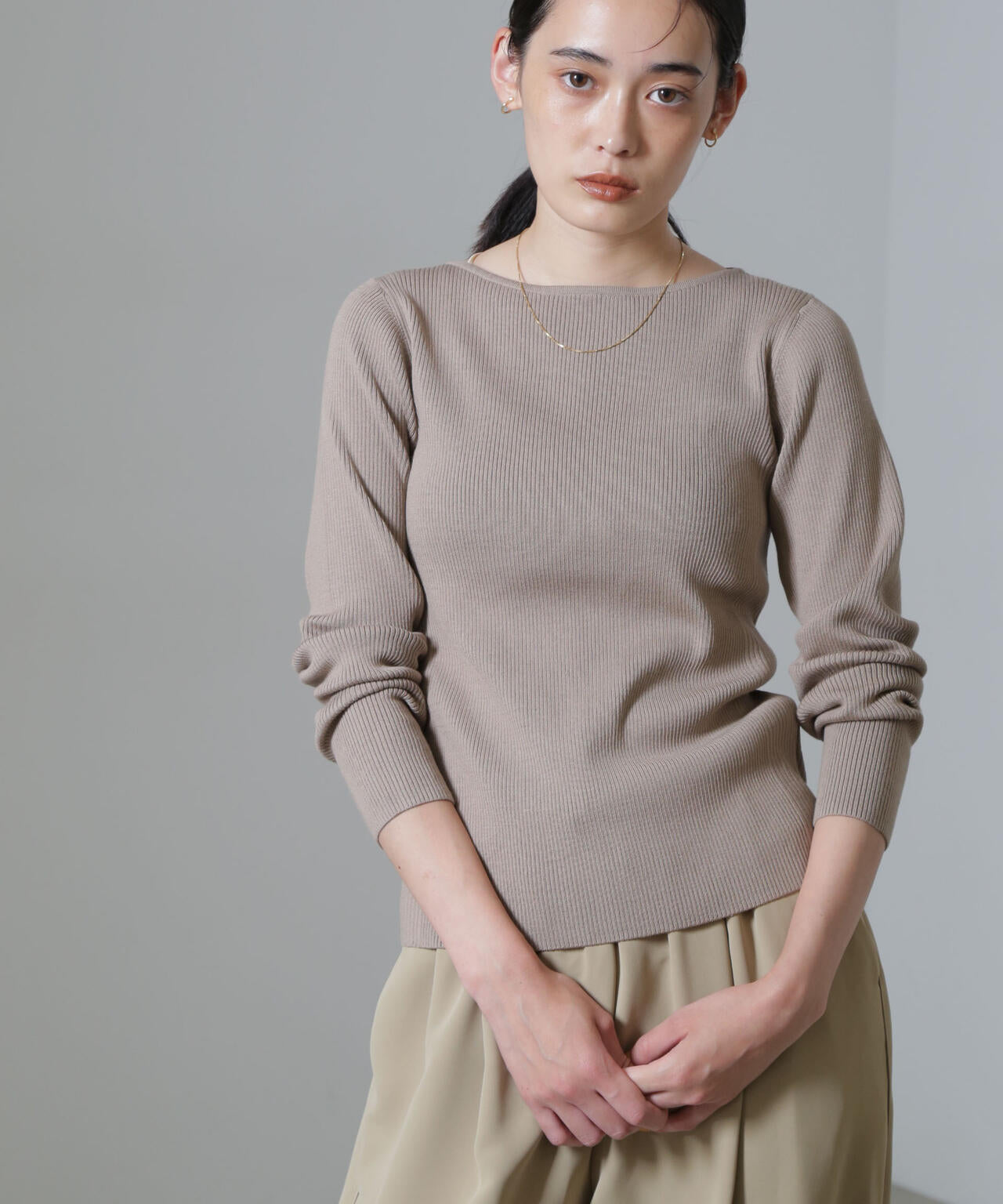 CICA＆UVカット加工リブニット
