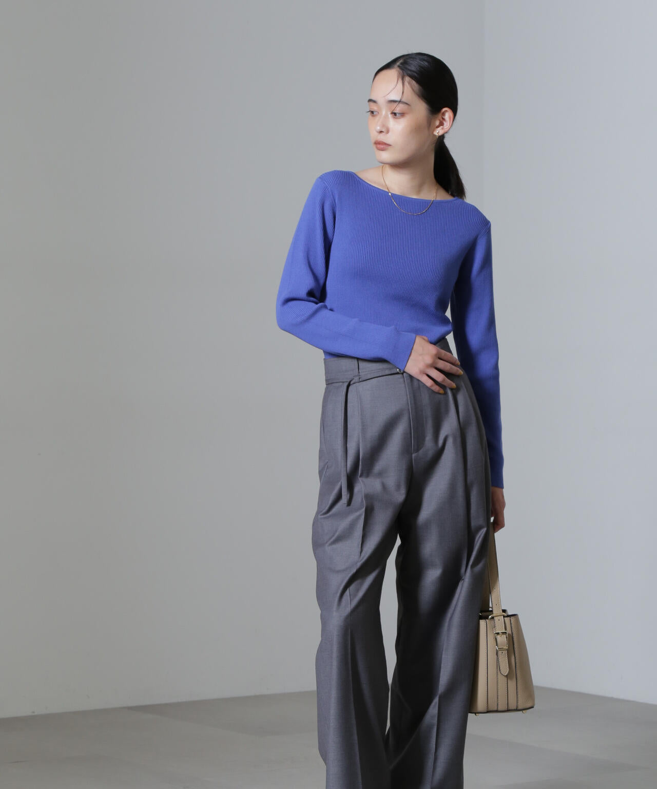 CICA＆UVカット加工リブニット