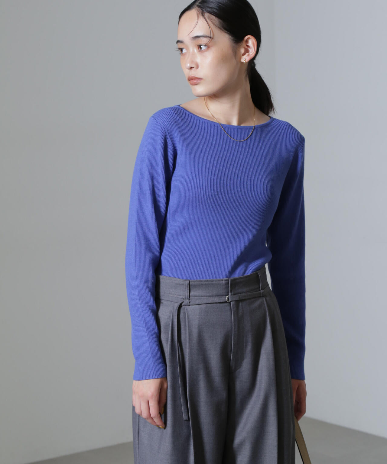 CICA＆UVカット加工リブニット
