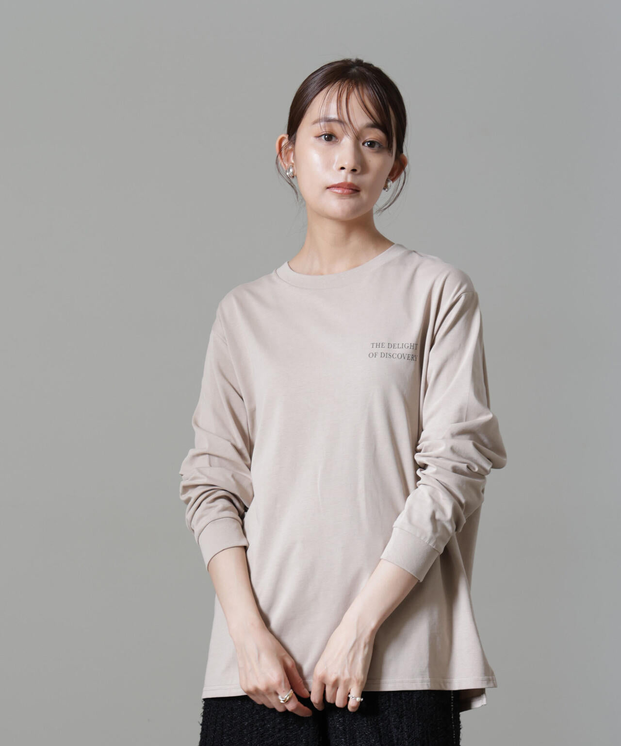 レタードロゴプリントロングスリーブTシャツ