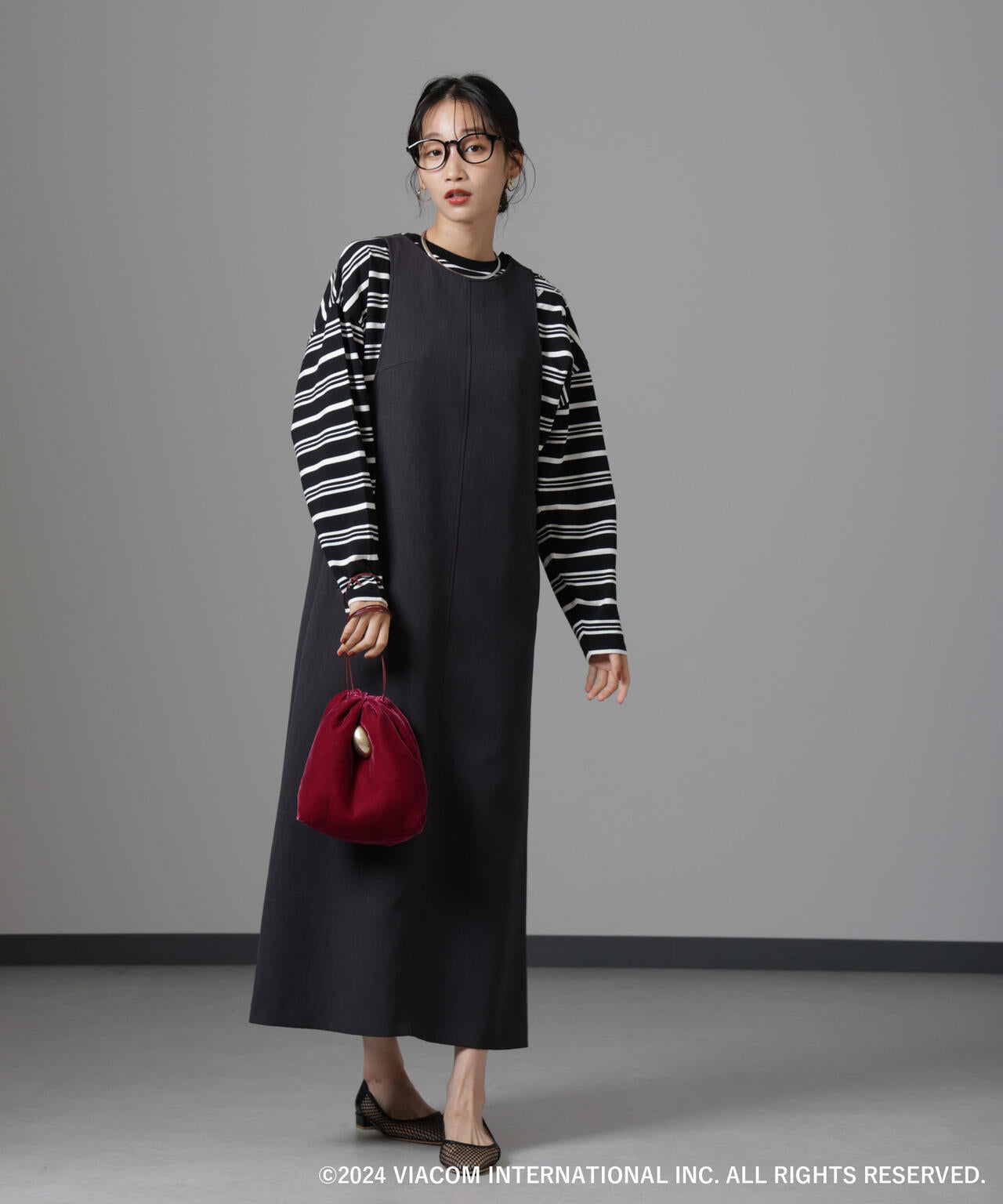 Emily in Paris×FUDGE 別注ボーダーロンT