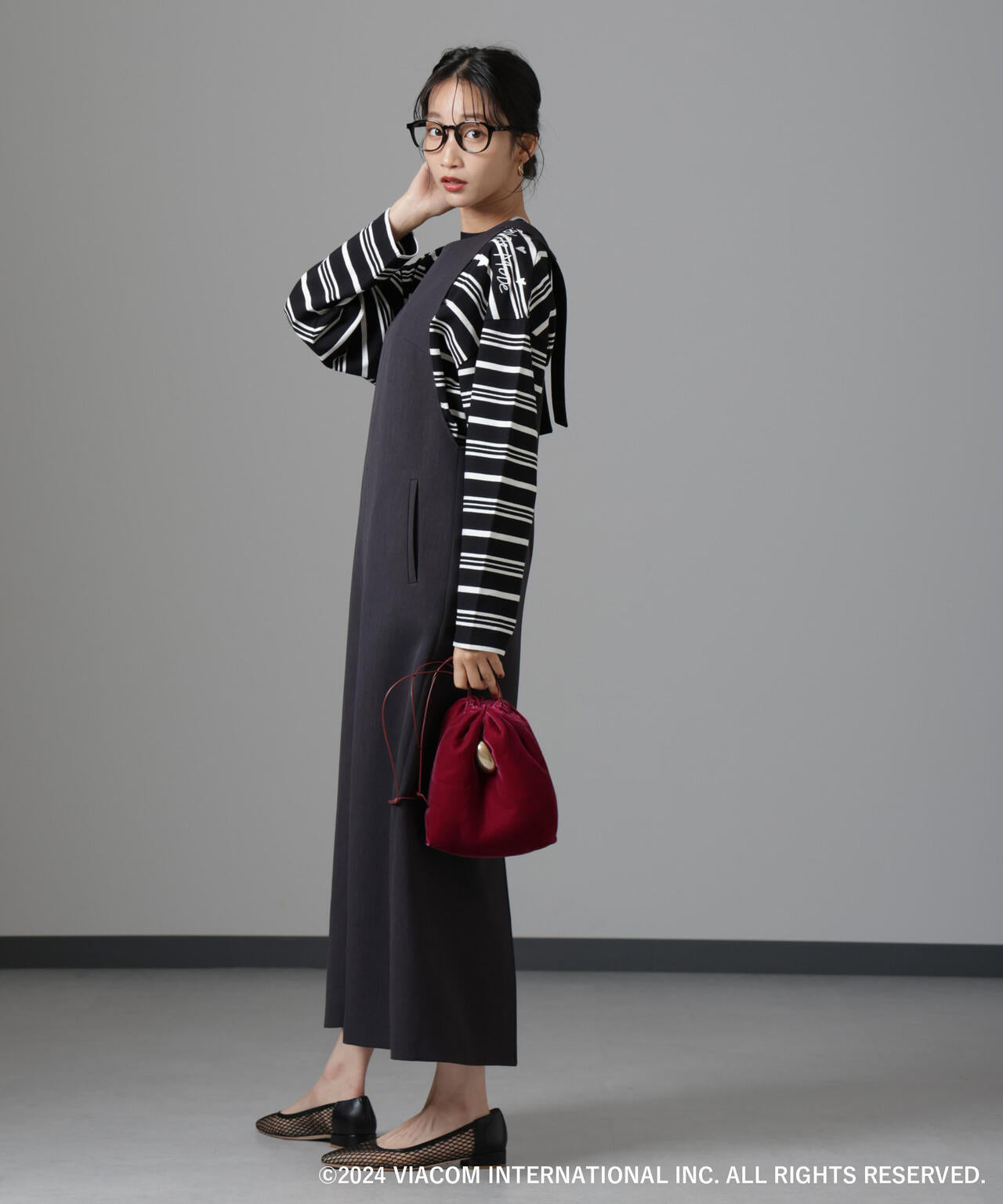 Emily in Paris×FUDGE 別注ボーダーロンT