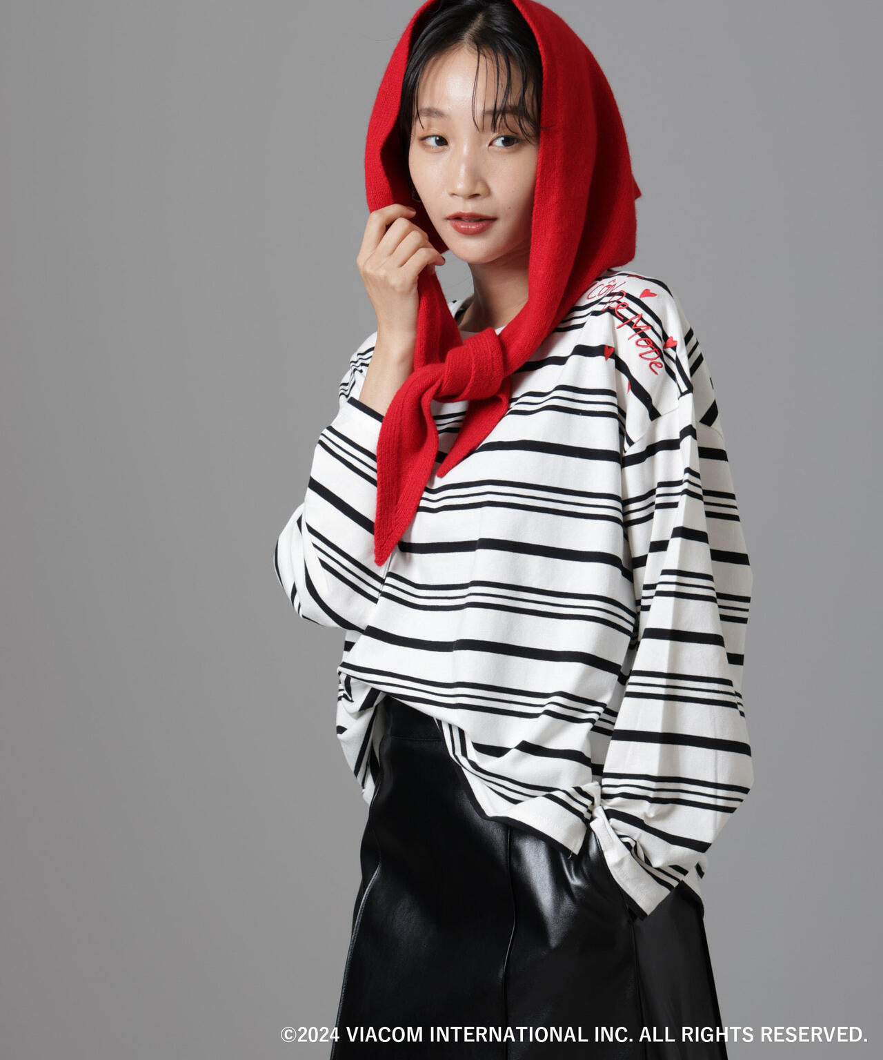 Emily in Paris×FUDGE 別注ボーダーロンT