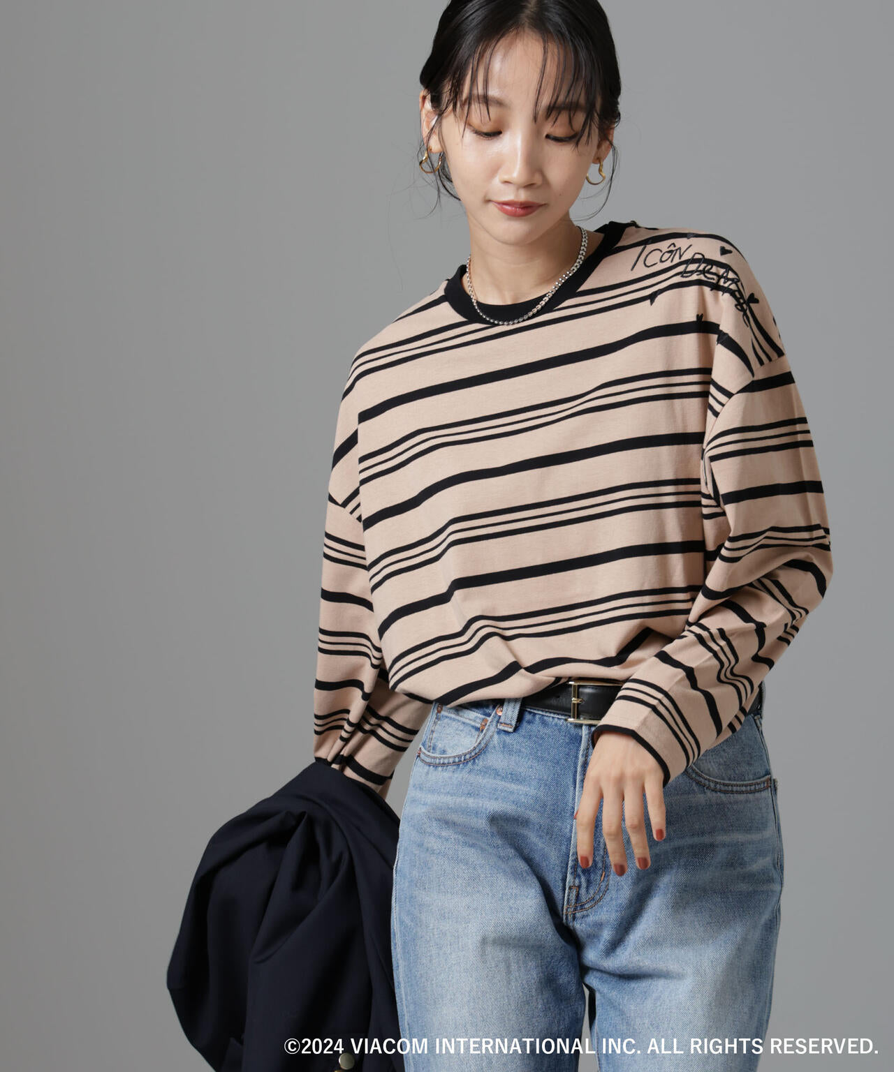 Emily in Paris×FUDGE 別注ボーダーロンT