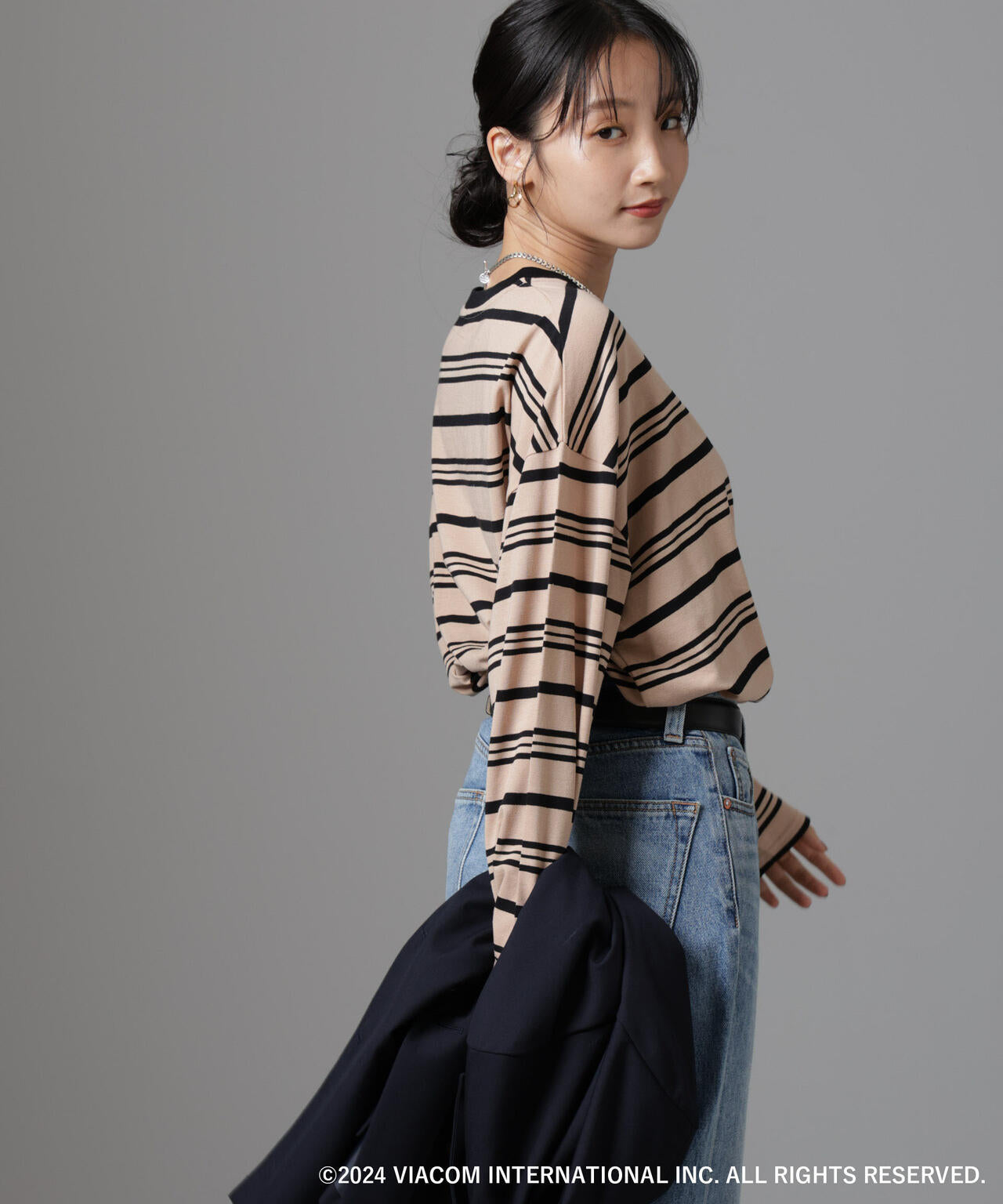 Emily in Paris×FUDGE 別注ボーダーロンT