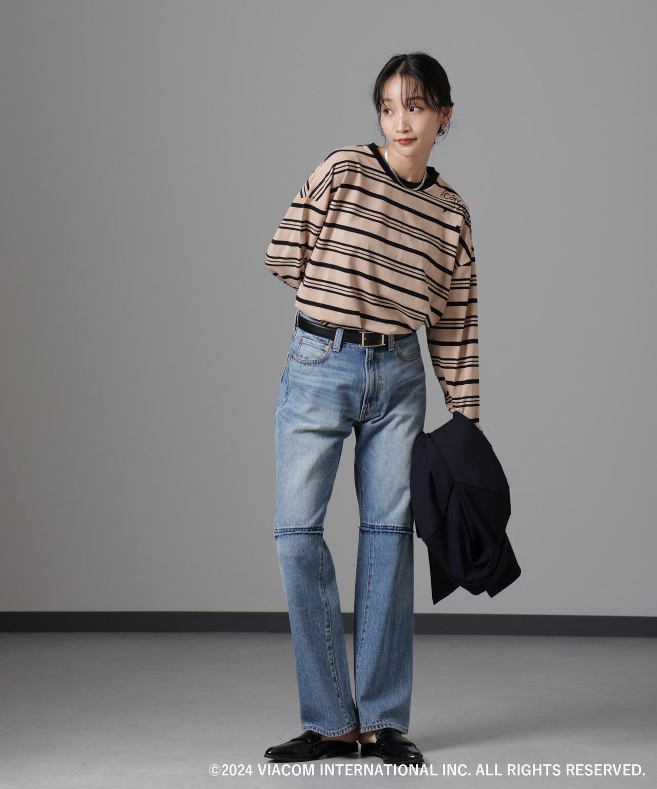 Emily in Paris×FUDGE 別注ボーダーロンT