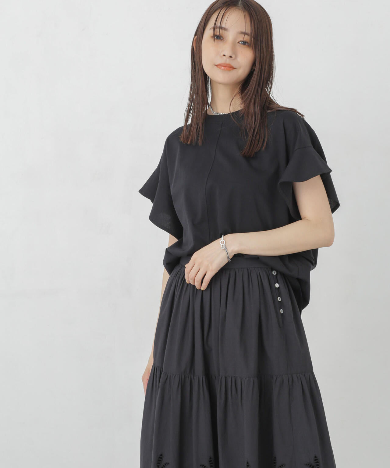 Polygiene フレアスリーブカットトップス