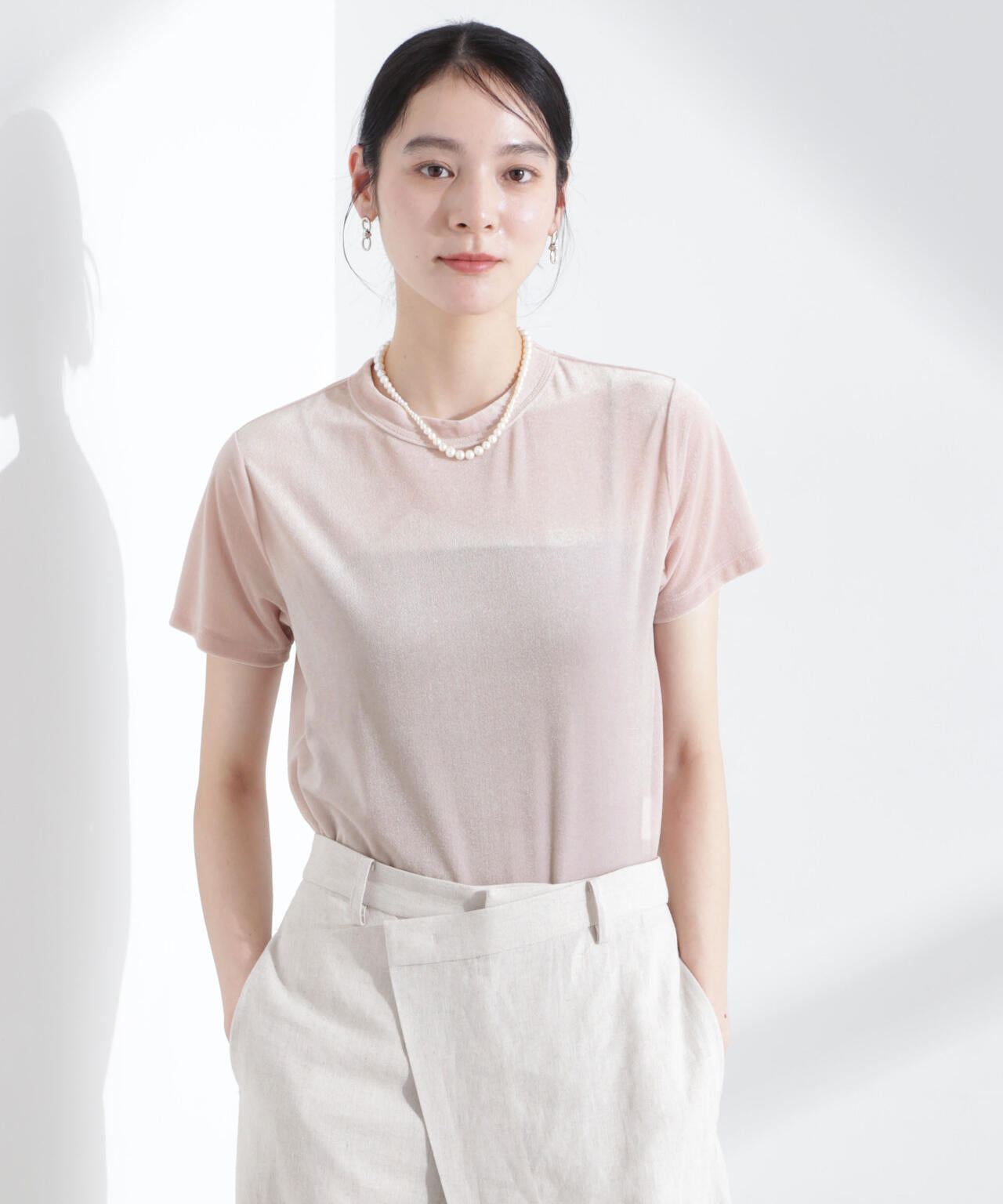 シアーベロアコンパクトTシャツ