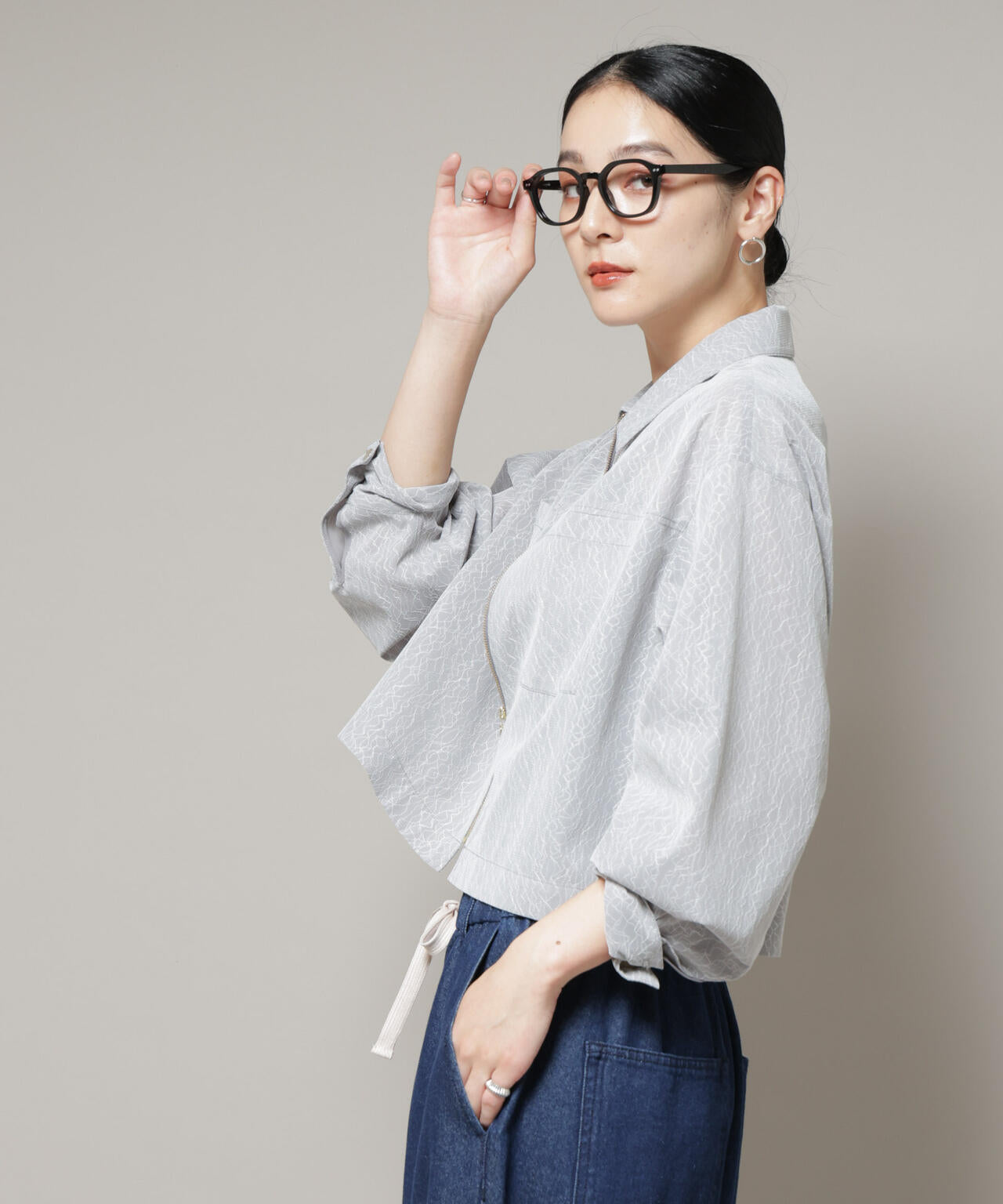 レースボンディングシャツブルゾン