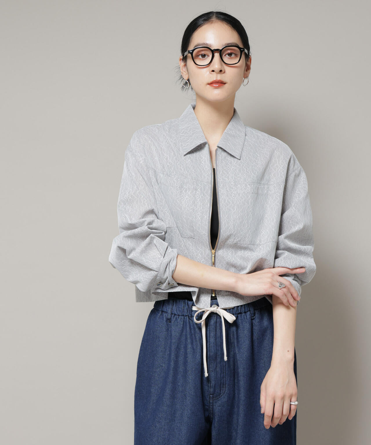 レースボンディングシャツブルゾン