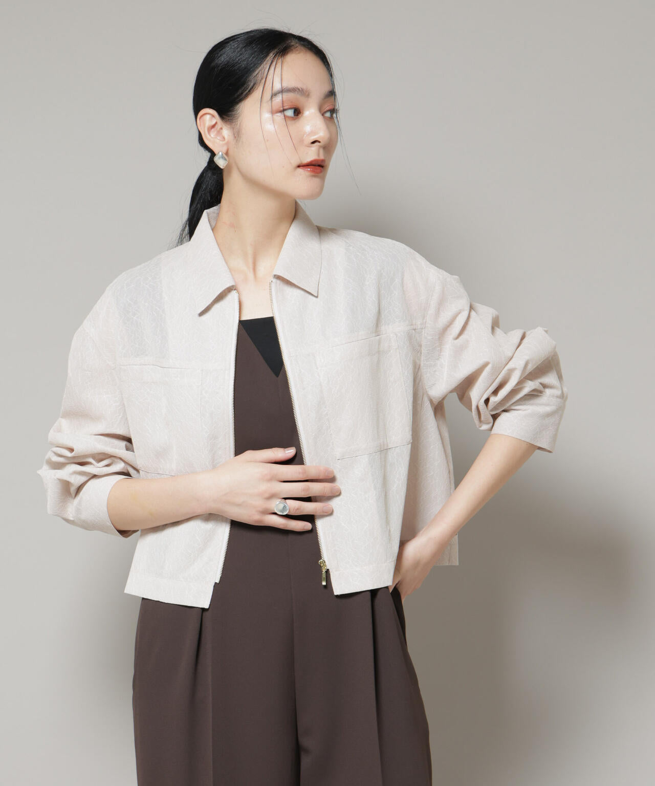 レースボンディングシャツブルゾン