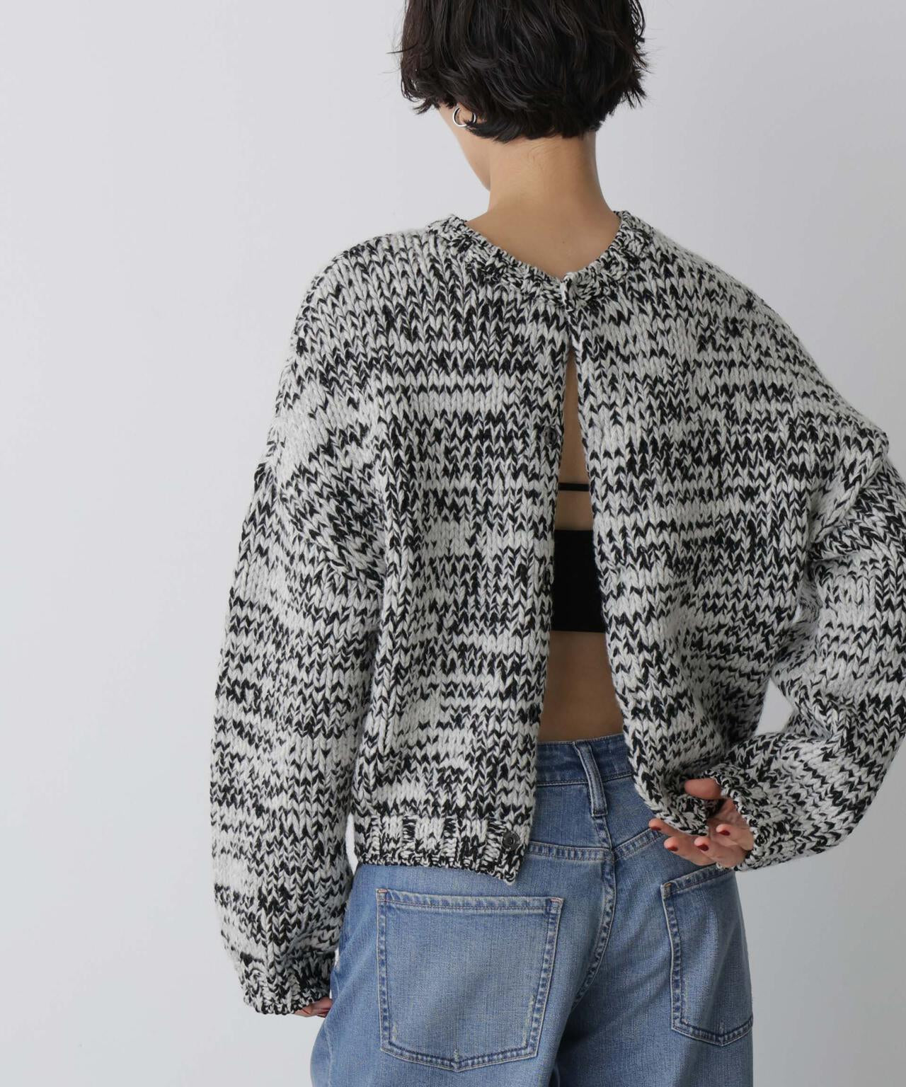 「STEVELOUR」ミックスカラー2WAYスナップニット