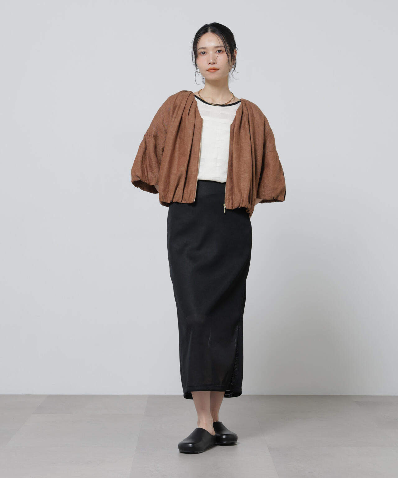 European Flax ギャザーバルーンブルゾン(セットアップ可)
