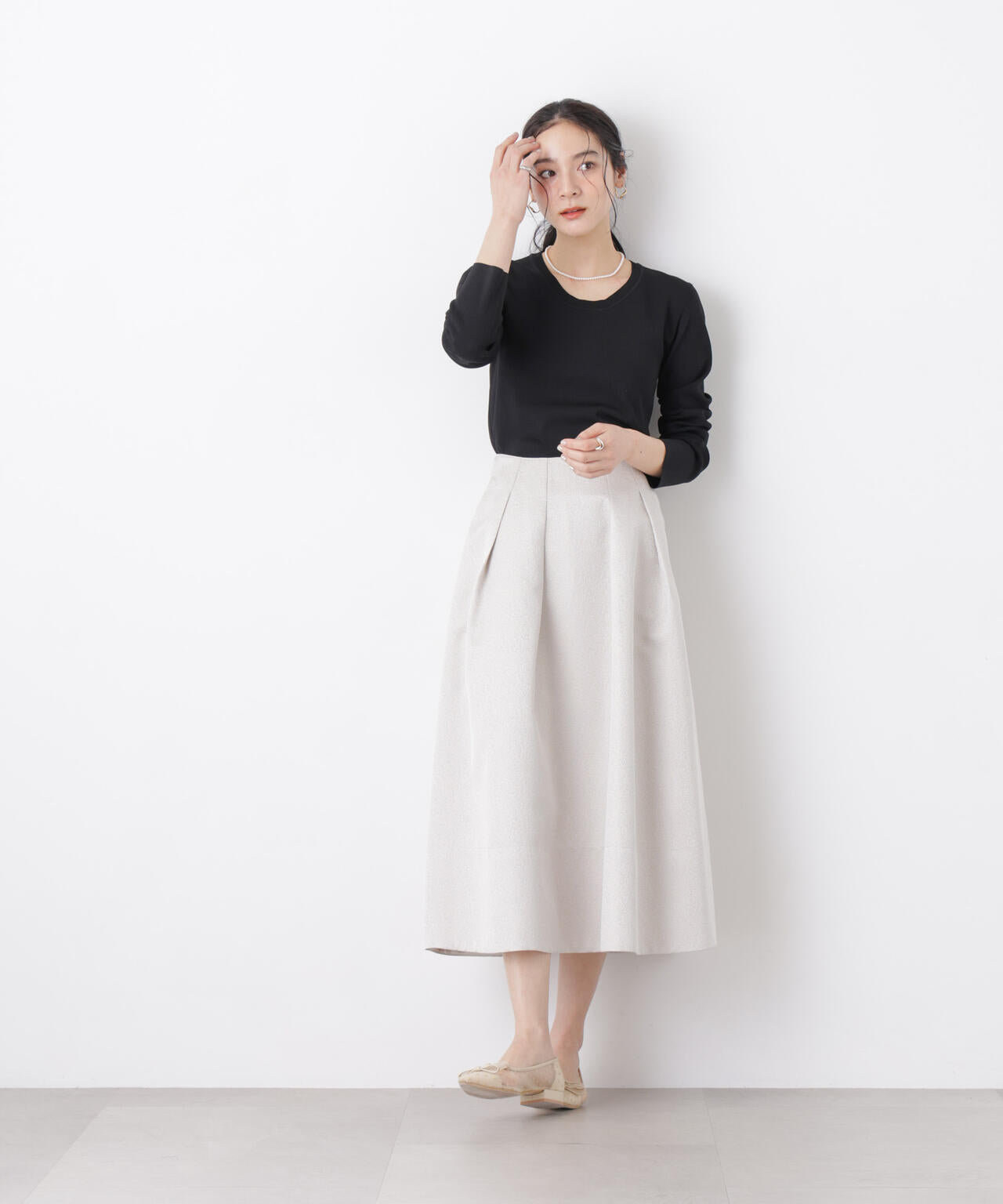 7function Uネック総針ニット