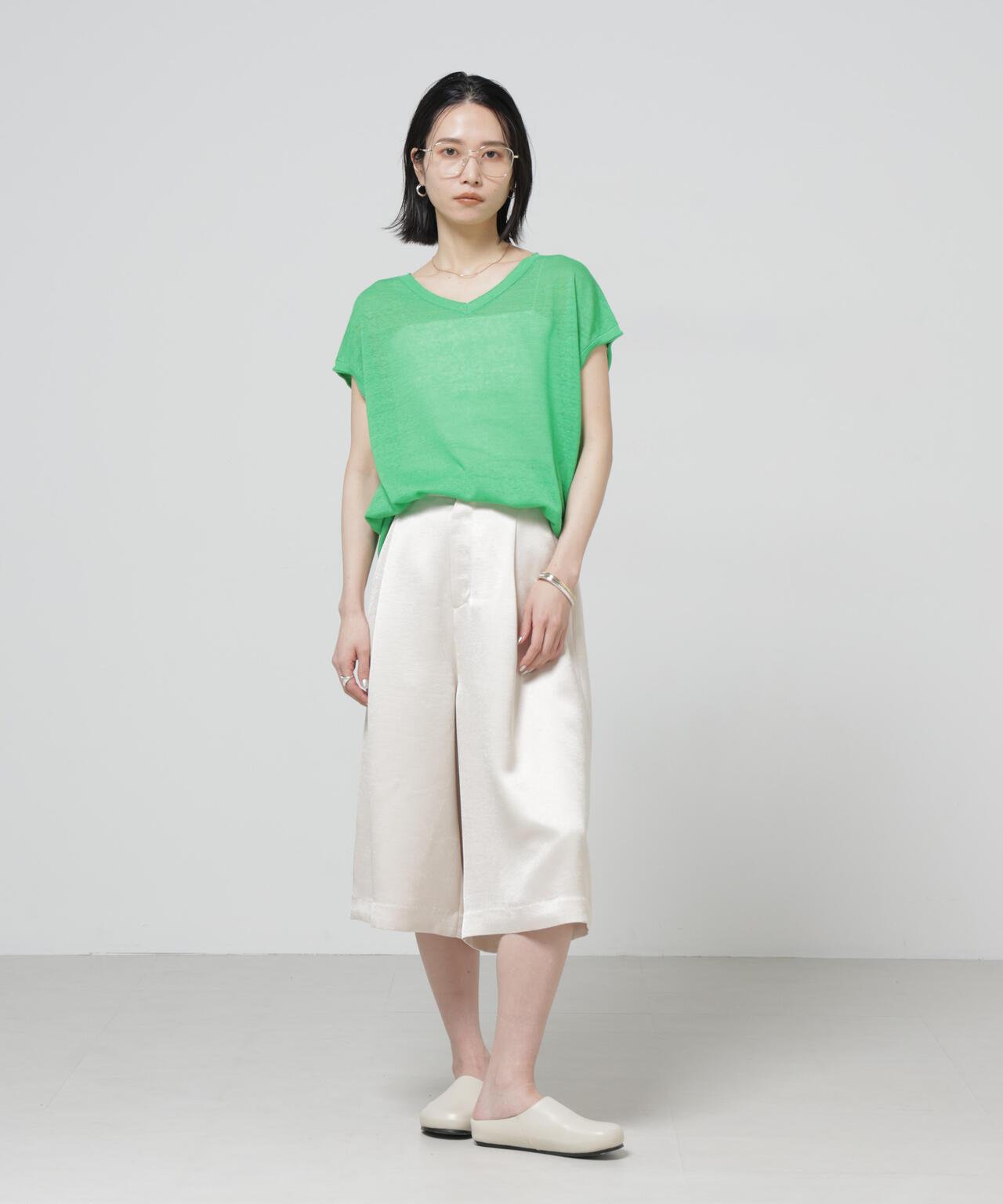 European Flax 2wayフレンチスリーブニット