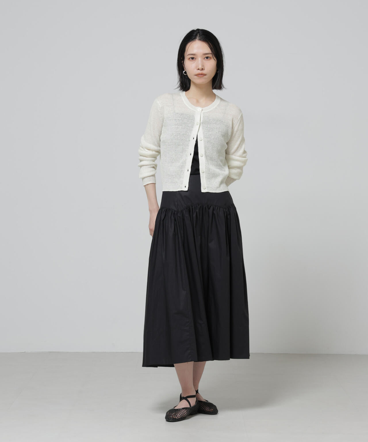 European Flax リブカーディガン