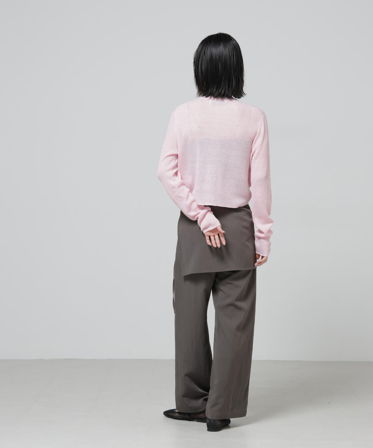European Flax リブカーディガン