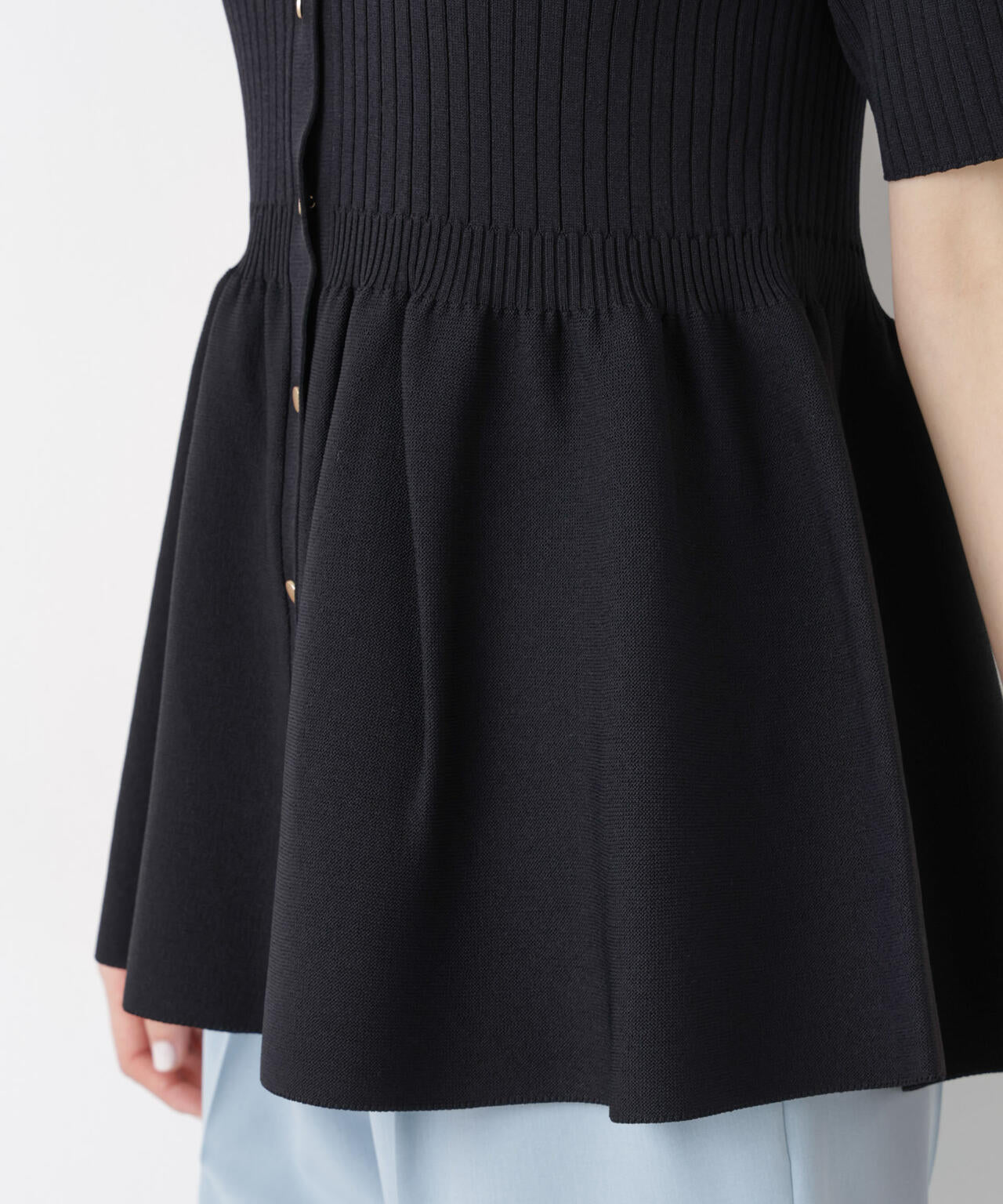 SUMMER VEIL KNIT ペプラムニットカーディガン