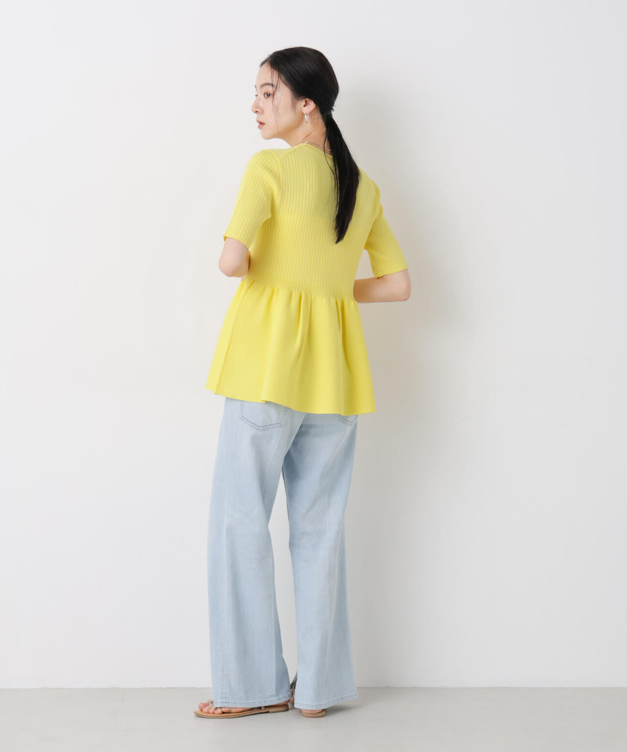 SUMMER VEIL KNIT ペプラムニットカーディガン
