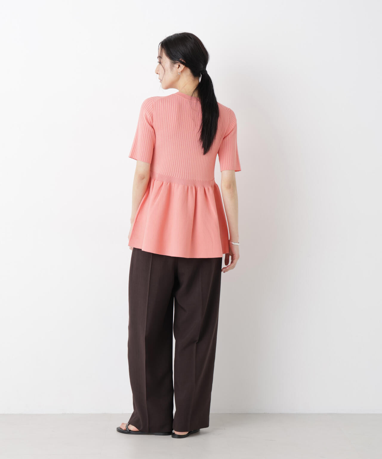 SUMMER VEIL KNIT ペプラムニットカーディガン