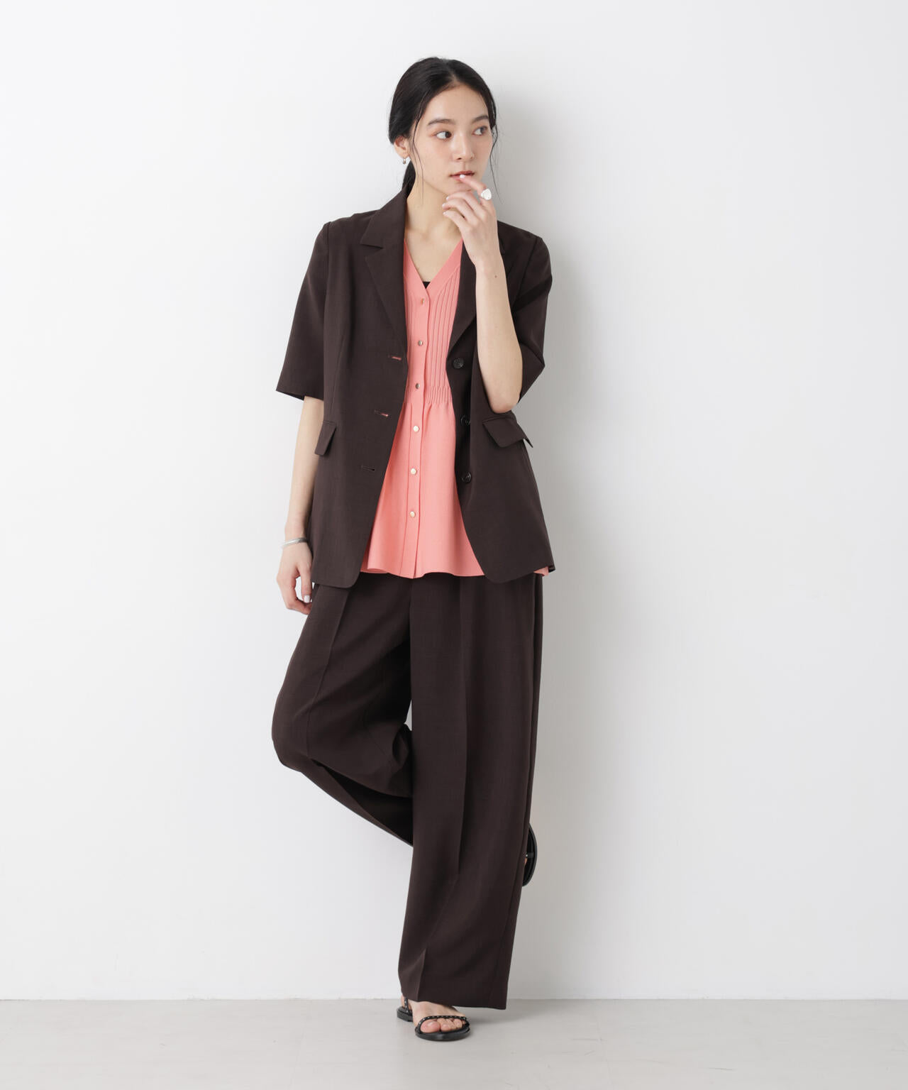 SUMMER VEIL KNIT ペプラムニットカーディガン