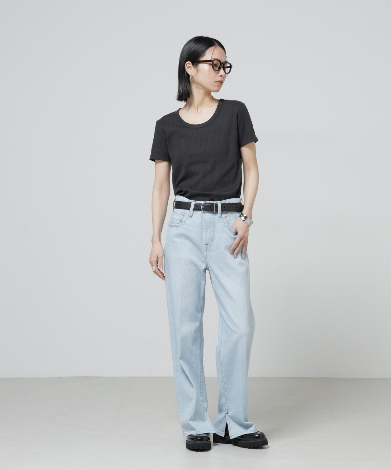 Anti Soaked(R) 汗染み防止コンパクトリブTシャツ