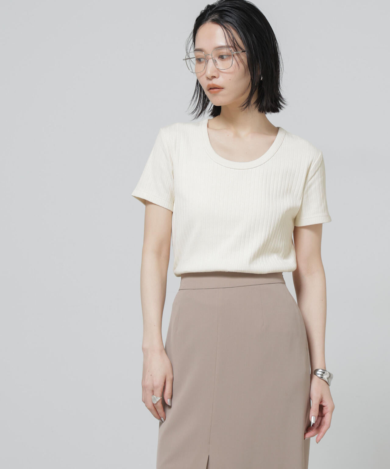 Anti Soaked(R) 汗染み防止コンパクトリブTシャツ