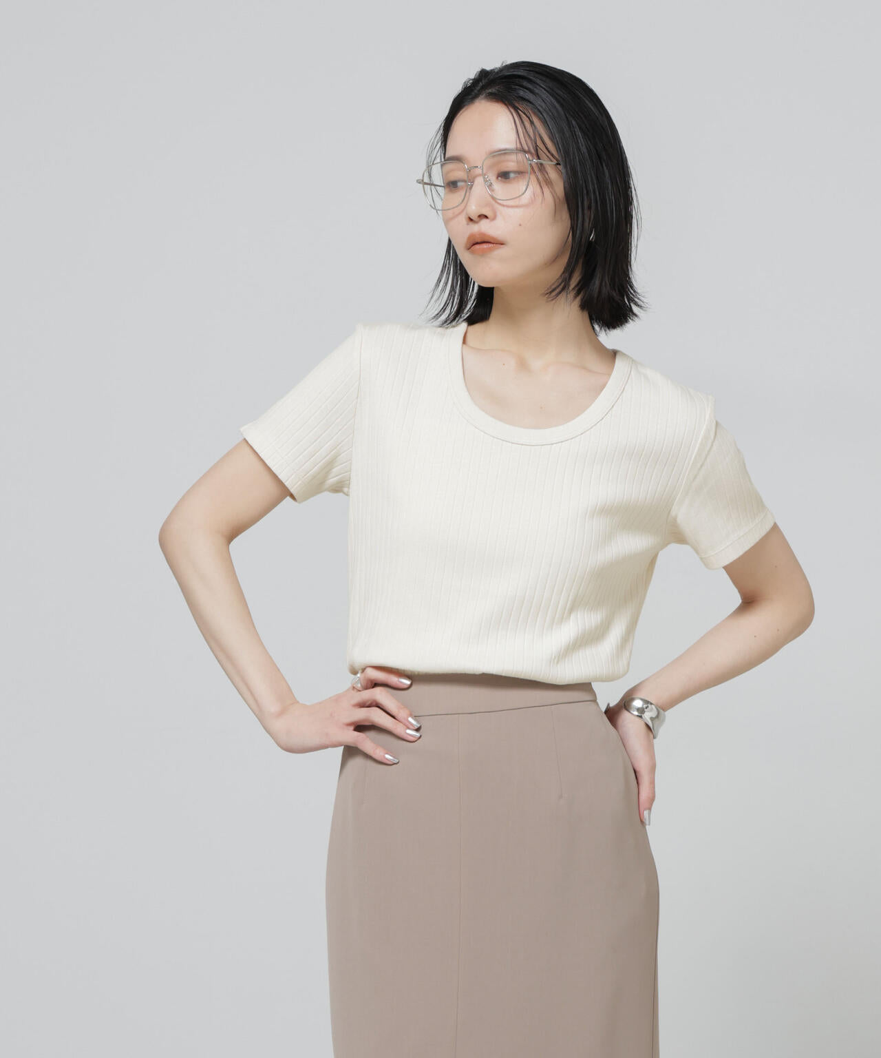 Anti Soaked(R) 汗染み防止コンパクトリブTシャツ