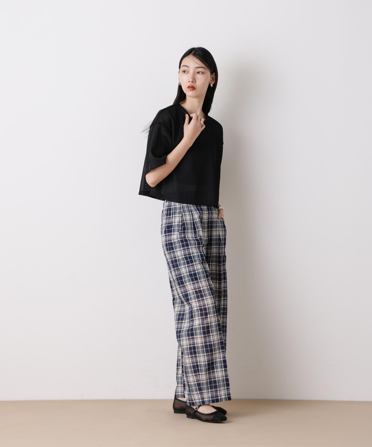 「STEVELOUR」シアーメッシュショートトップス(セットアップ可)