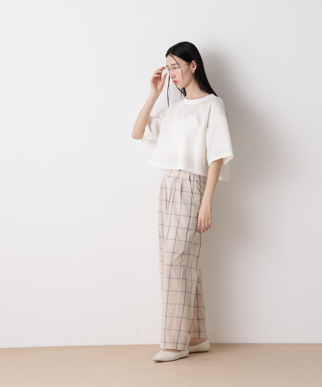 「STEVELOUR」シアーメッシュショートトップス(セットアップ可)
