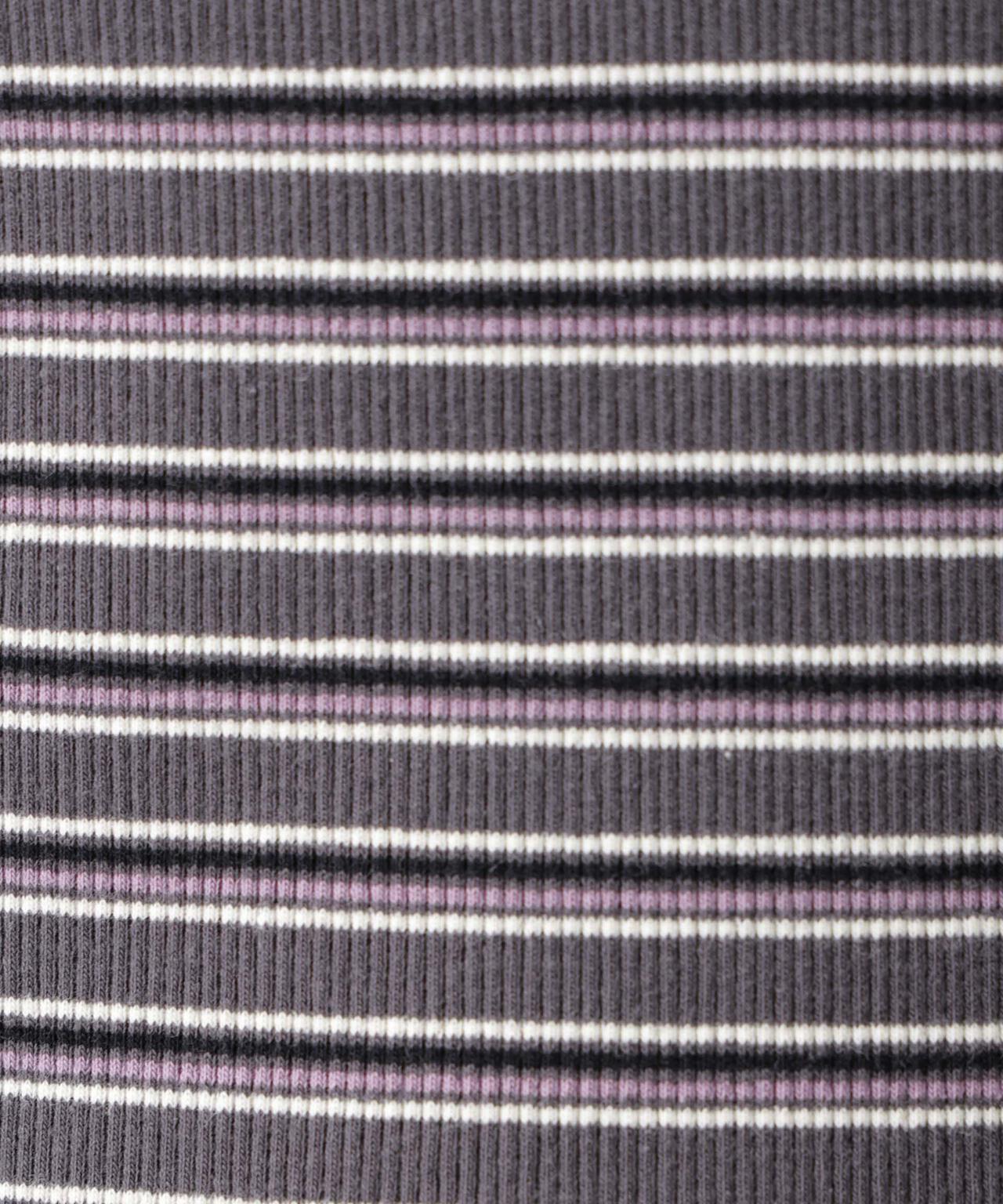 ボーダーテレコヘンリーネックTシャツ