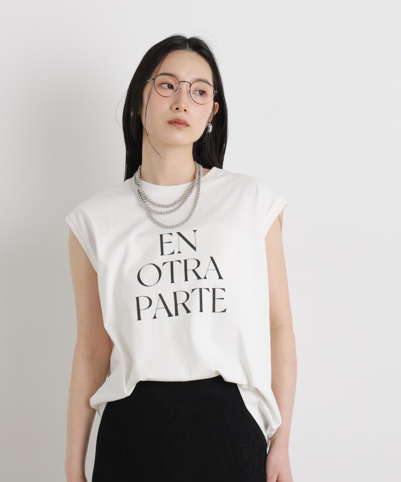 MINERALTEX(TM)ロゴプリントノースリーブTシャツ